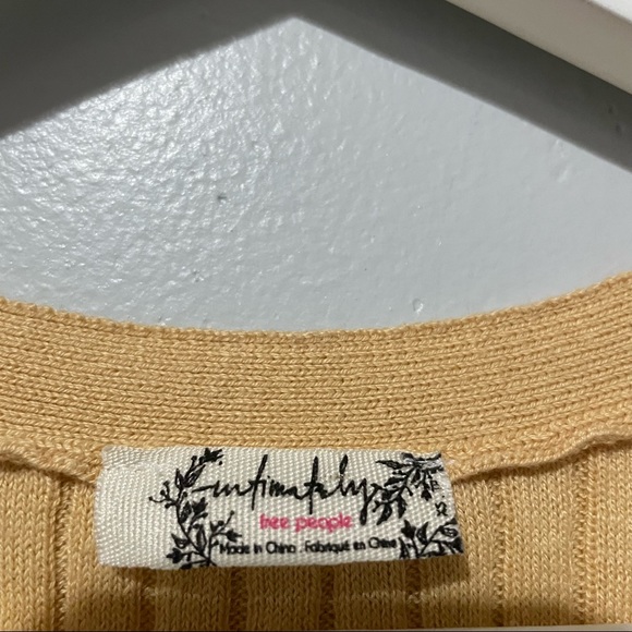 Free People Saturday Morning Cropped Tank Yellow XS - Picture 5 of 6